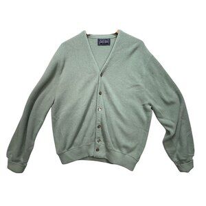 Arnold Palmer Robert Bruce Womens Knitted Cardigan Sweater Size L Green V-Neck